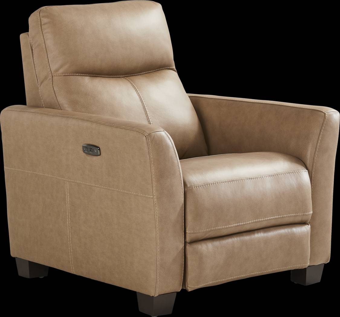 Maestro Sand Leather 6 Pc Dual Power Reclining Living Room - Thumbnail - Image 14