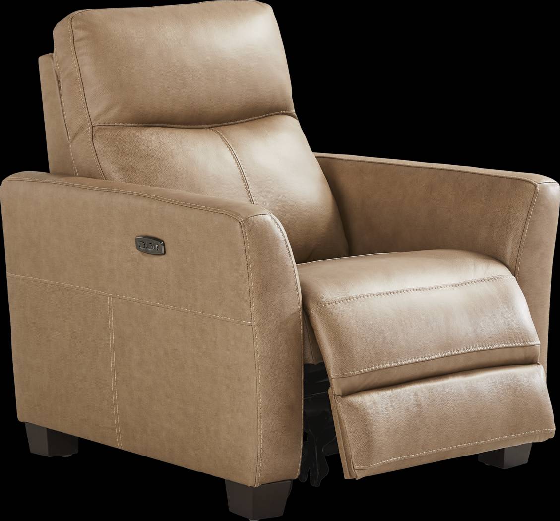 Maestro Sand Leather 6 Pc Dual Power Reclining Living Room - Thumbnail - Image 12