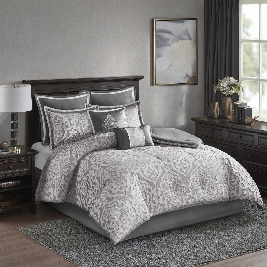 Magali Silver 8 Pc California King Comforter Set - Thumbnail - Image 2