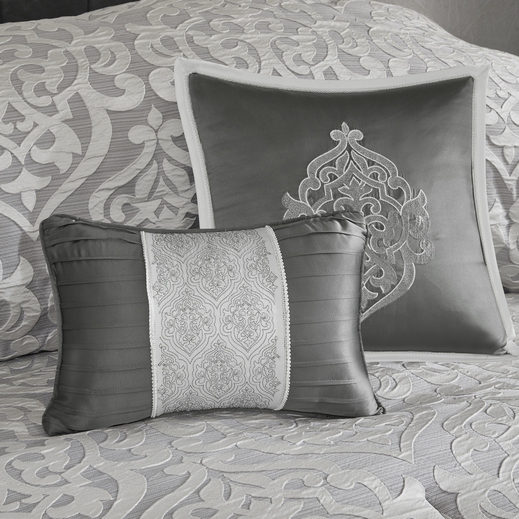 Magali Silver 8 Pc Queen Comforter Set - Thumbnail - Image 10