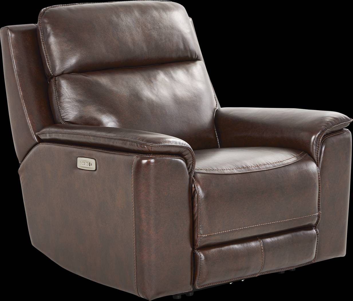 Magellan Chocolate Leather Dual Power Recliner - Thumbnail - Image 4