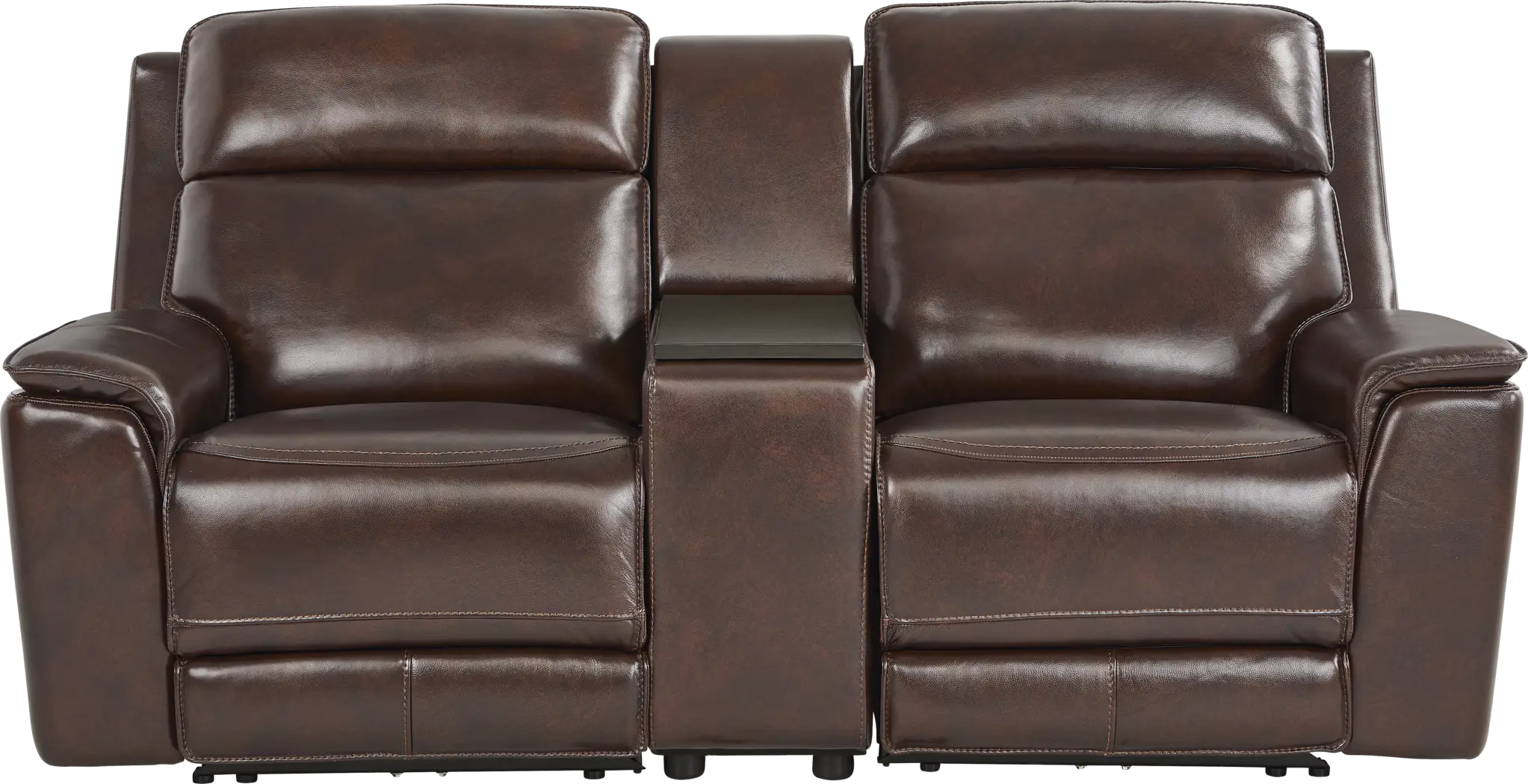 Magellan Chocolate Leather 5 Pc Dual Power Reclining Living Room - Thumbnail - Image 11