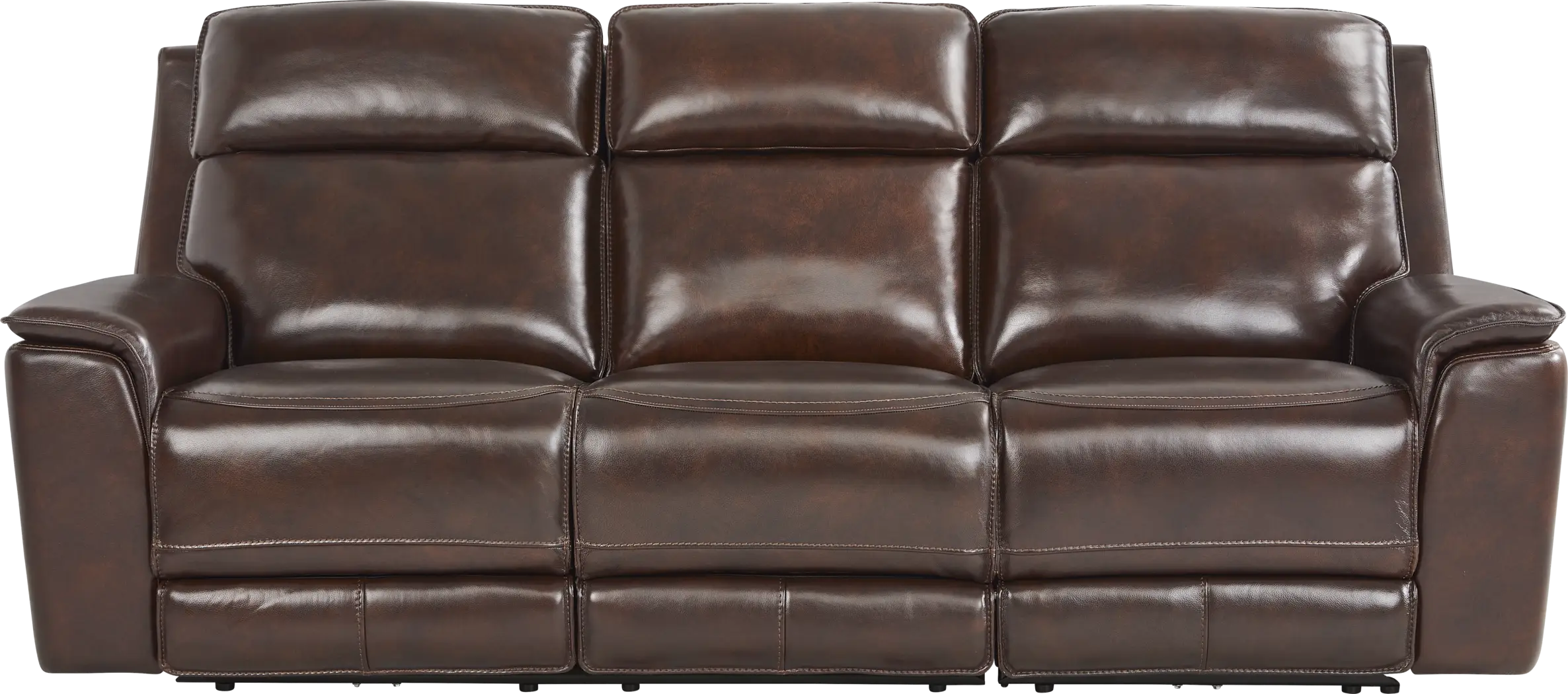 Magellan Chocolate Leather 5 Pc Living Room with Dual Power Reclining Sofa - Thumbnail - Image 5
