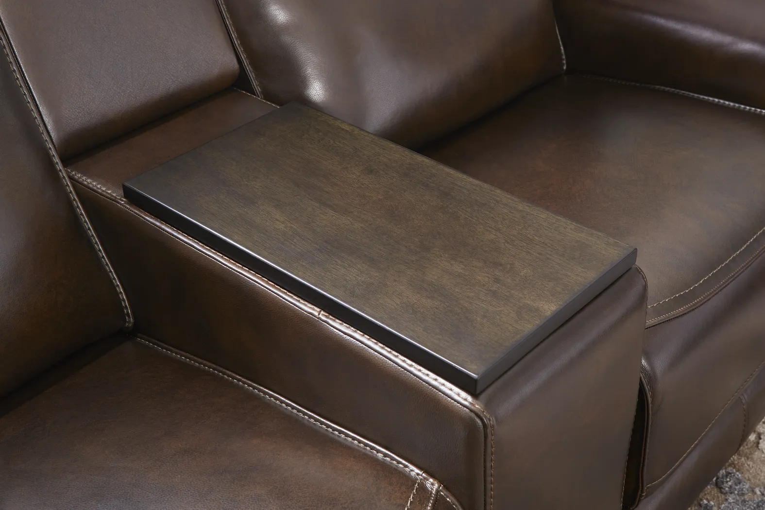 Magellan Chocolate Leather 5 Pc Dual Power Reclining Living Room - Thumbnail - Image 15