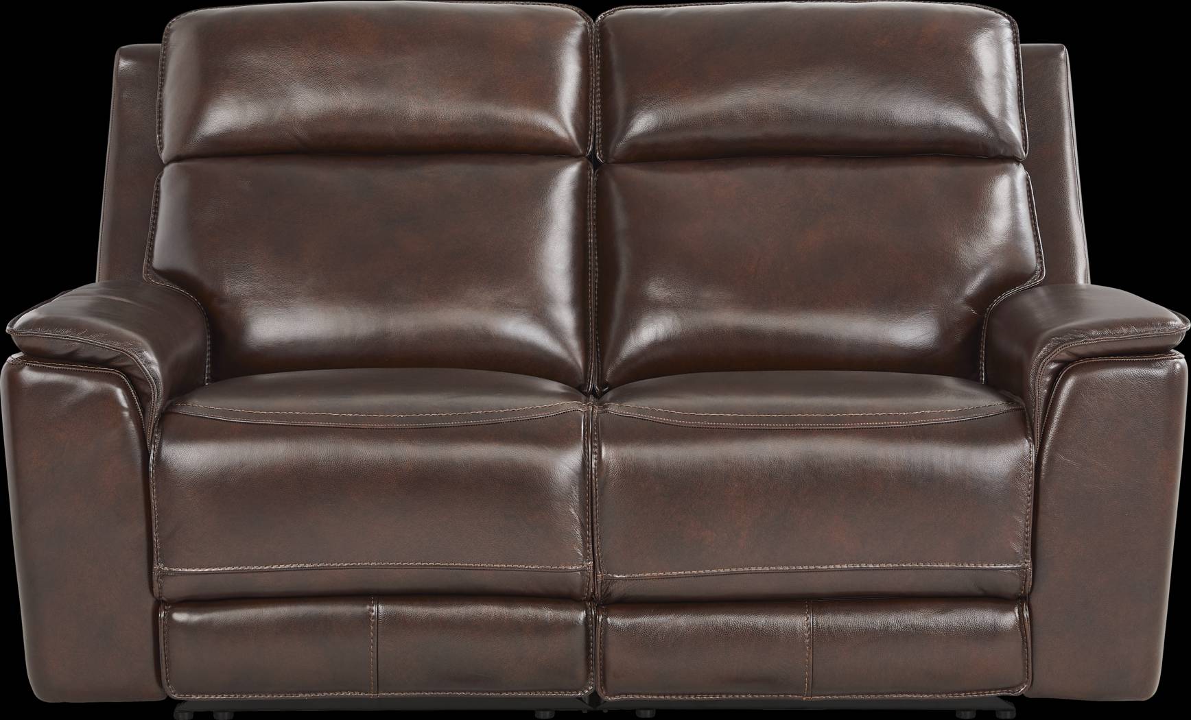 Magellan Chocolate Leather Reclining Loveseat - Thumbnail - Image 3