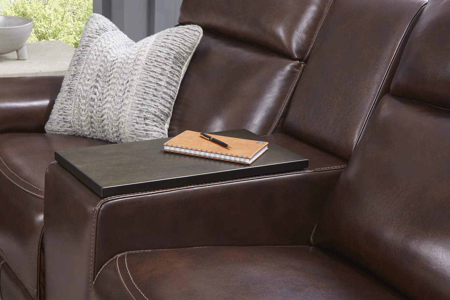 Magellan Merlot Leather 7 Pc Dual Power Reclining Living Room - Thumbnail - Image 13