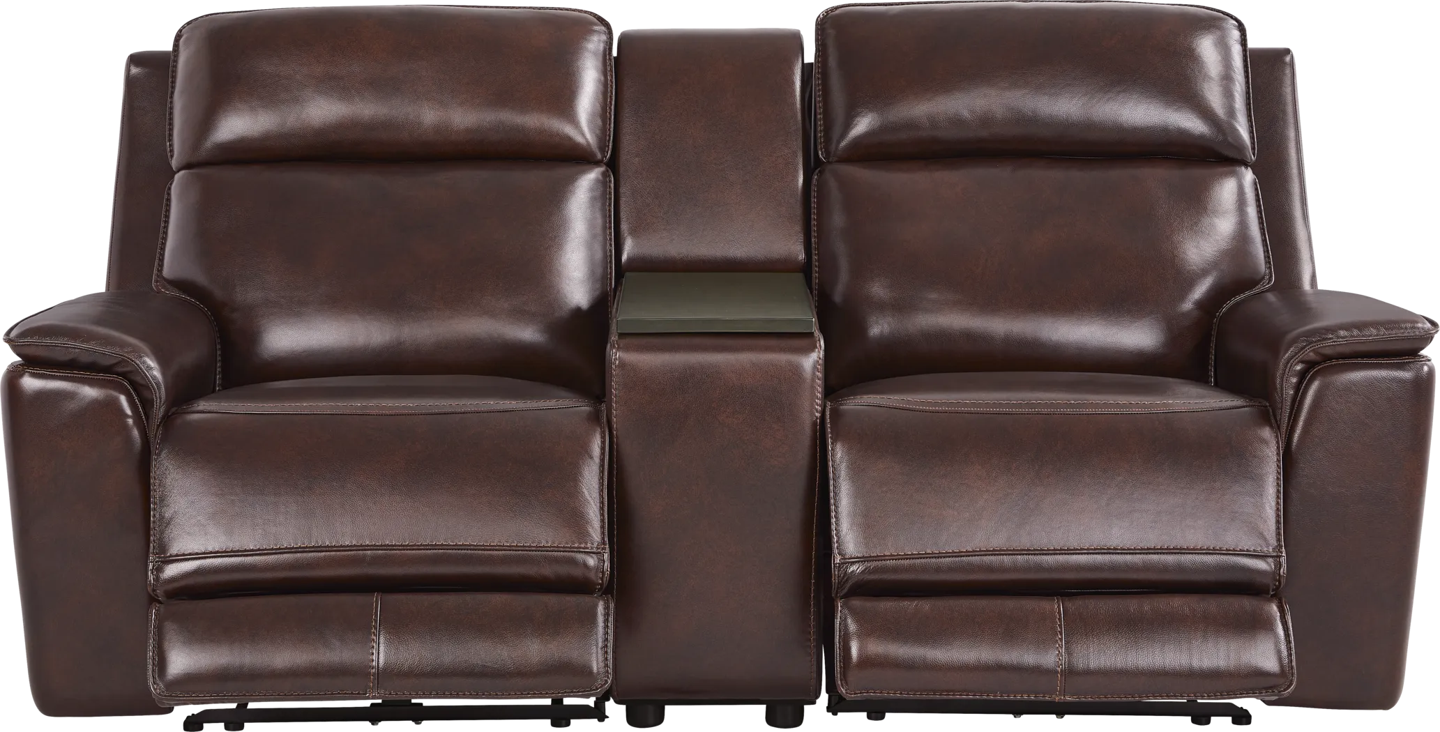 Magellan Merlot Leather 7 Pc Dual Power Reclining Living Room - Thumbnail - Image 11