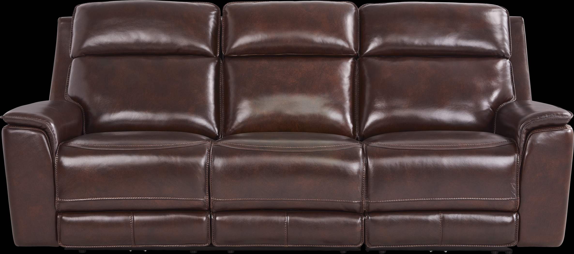 Magellan Merlot Leather 5 Pc Reclining Living Room with Dual Power Reclining Sofa - Thumbnail - Image 3