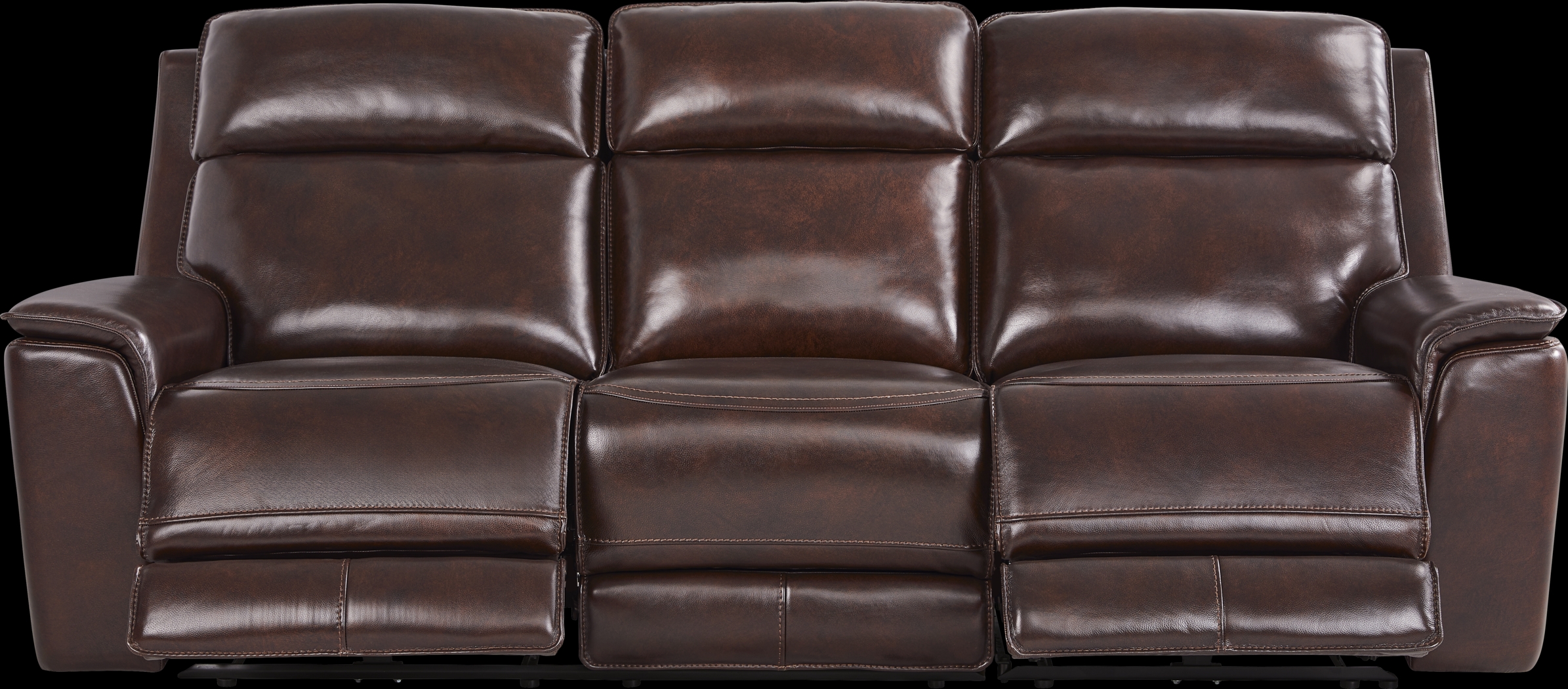 Magellan Merlot Leather 5 Pc Reclining Living Room with Dual Power Reclining Sofa - Thumbnail - Image 2