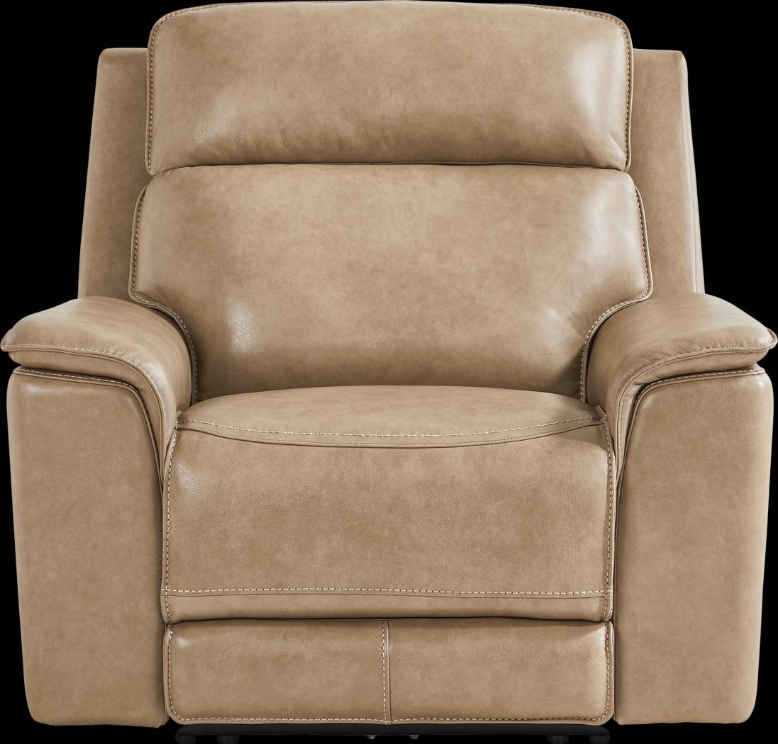 Magellan Sand Leather Dual Power Recliner - Thumbnail - Image 3