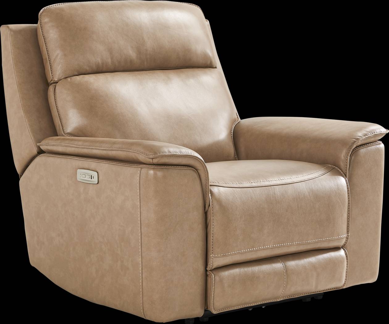 Magellan Sand Leather Dual Power Recliner - Thumbnail - Image 4