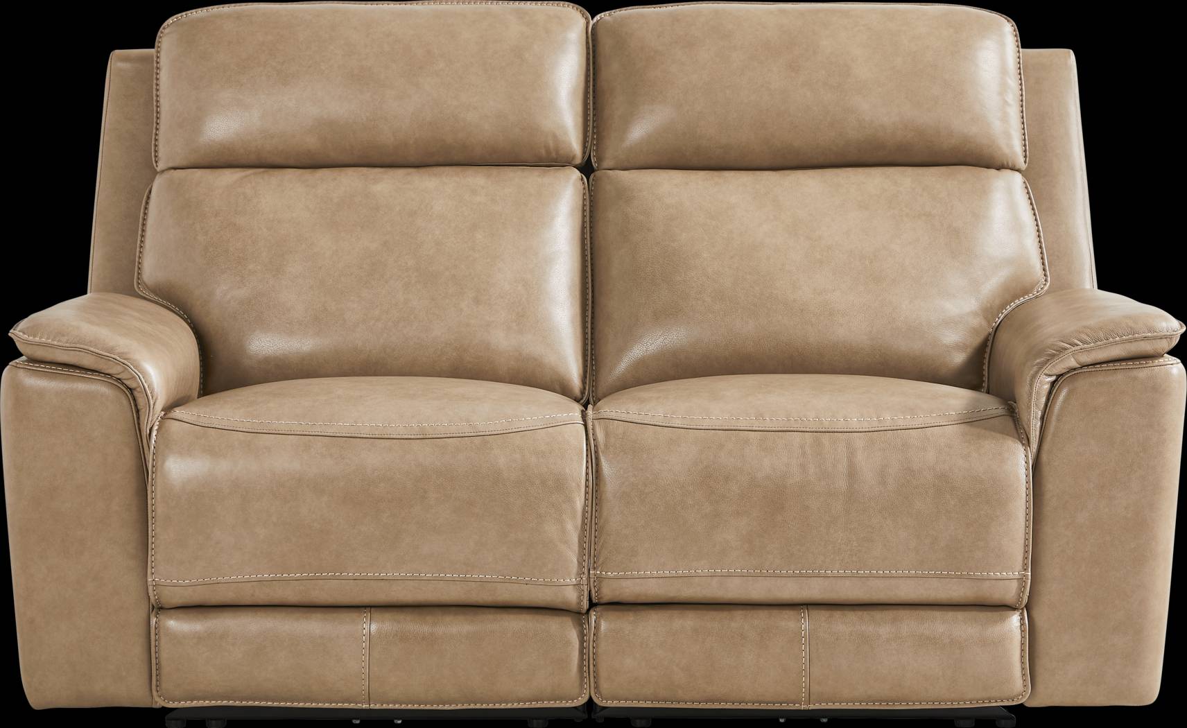 Magellan Sand Leather Dual Power Reclining Loveseat - Thumbnail - Image 3