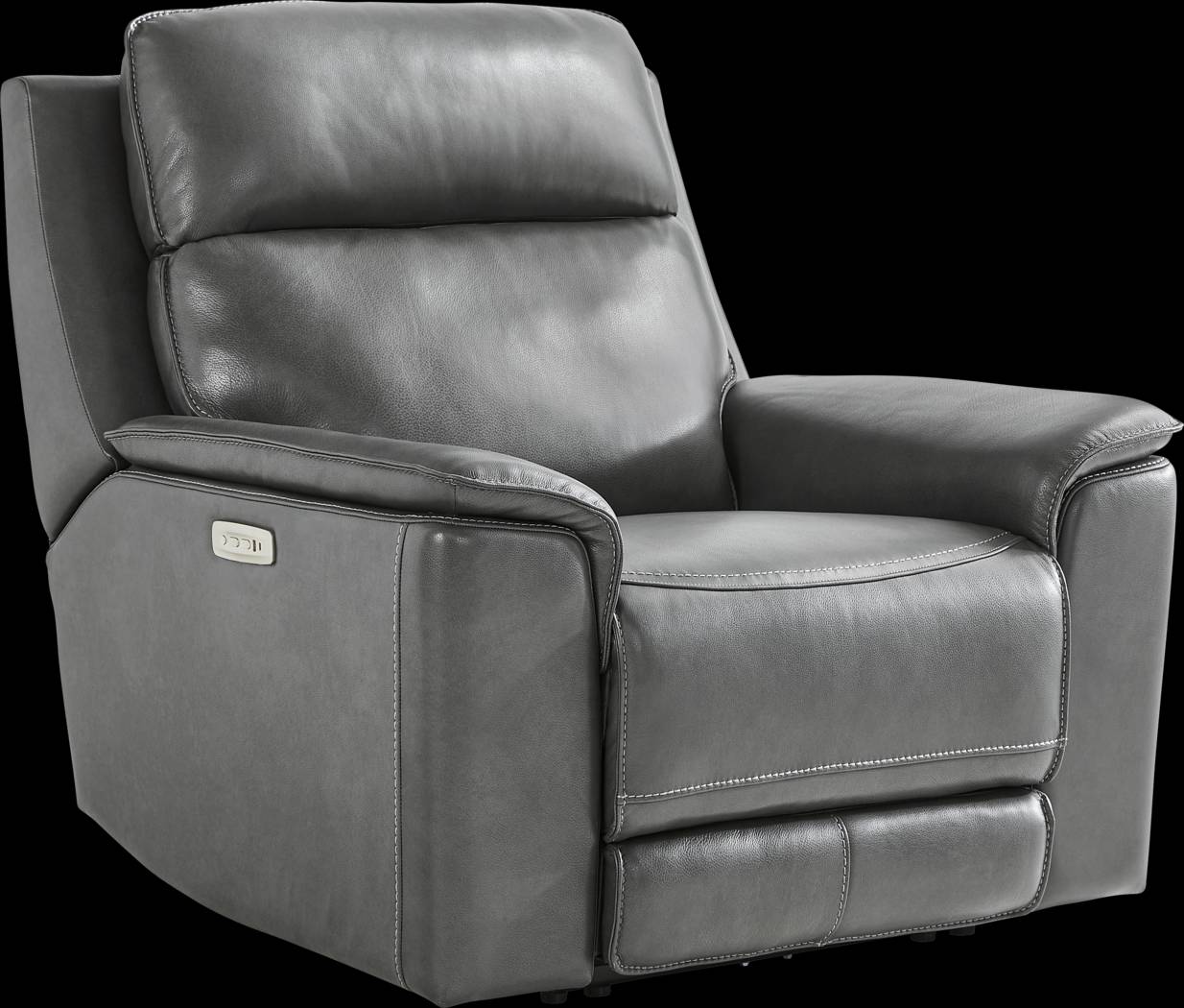 Magellan Smoke Leather Dual Power Recliner - Thumbnail - Image 3
