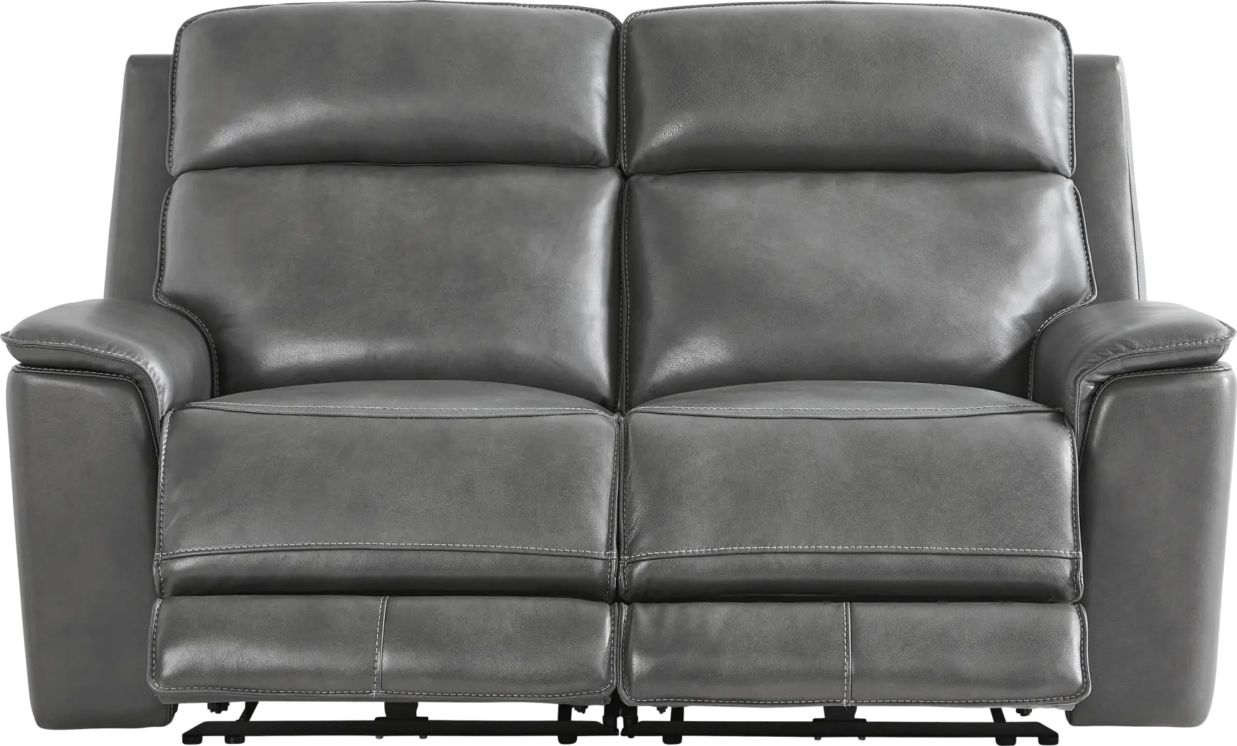 Magellan Smoke Leather Dual Power Reclining Loveseat - Thumbnail - Image 1