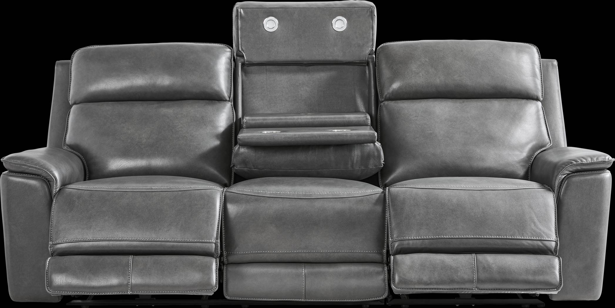 Magellan Smoke Leather 3 Pc Dual Power Reclining Living Room - Thumbnail - Image 4