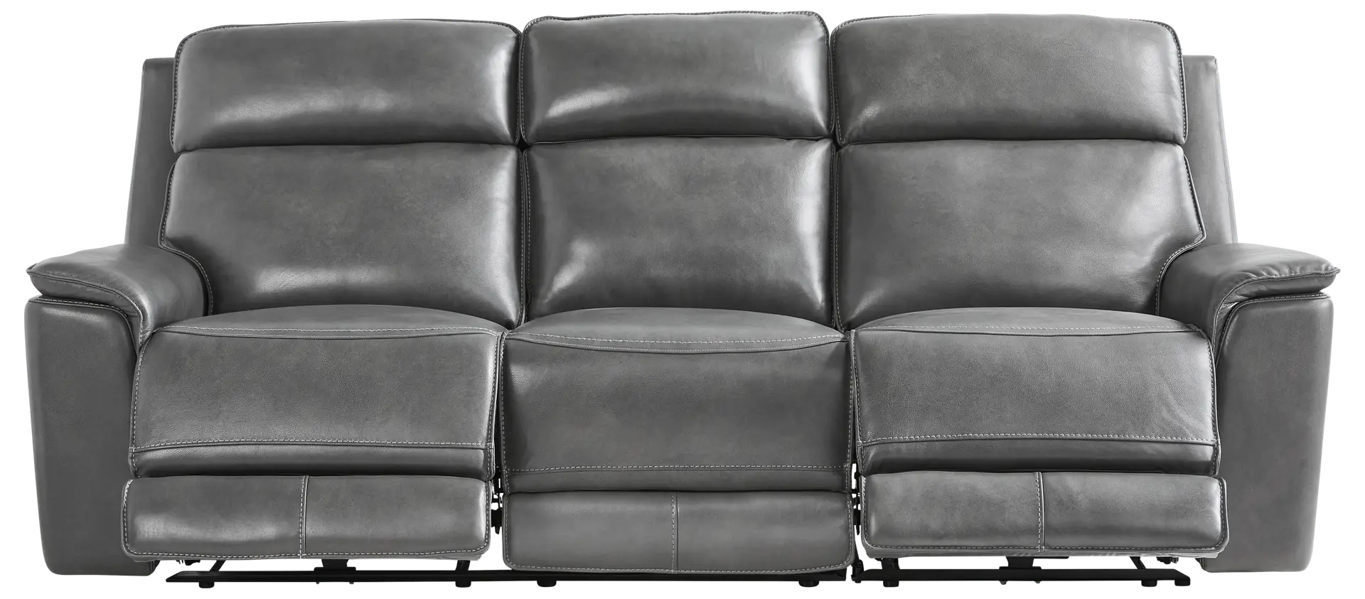 smoke 2 pc dual power reclining sofa