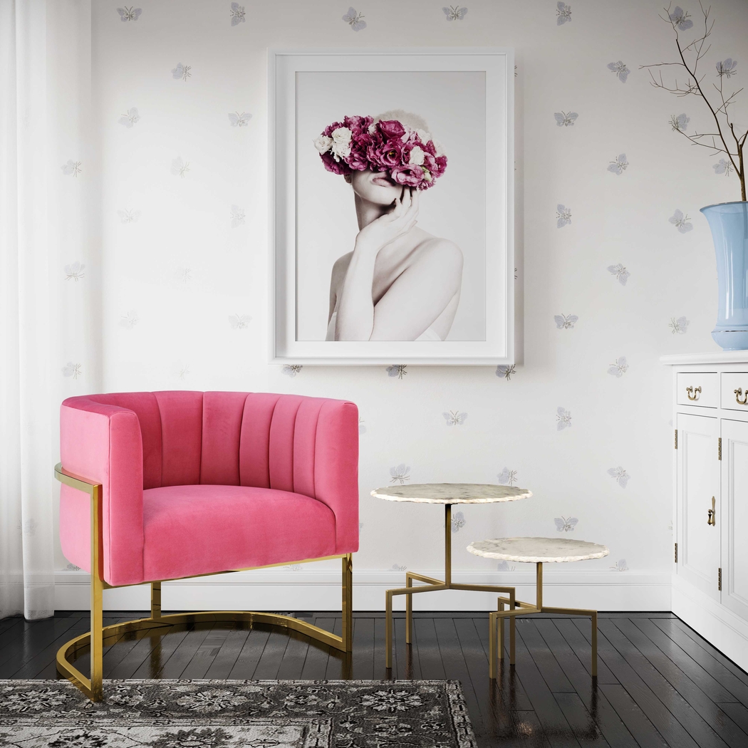 Maggie Lane I Pink Rose Accent Chair - Thumbnail - Image 7