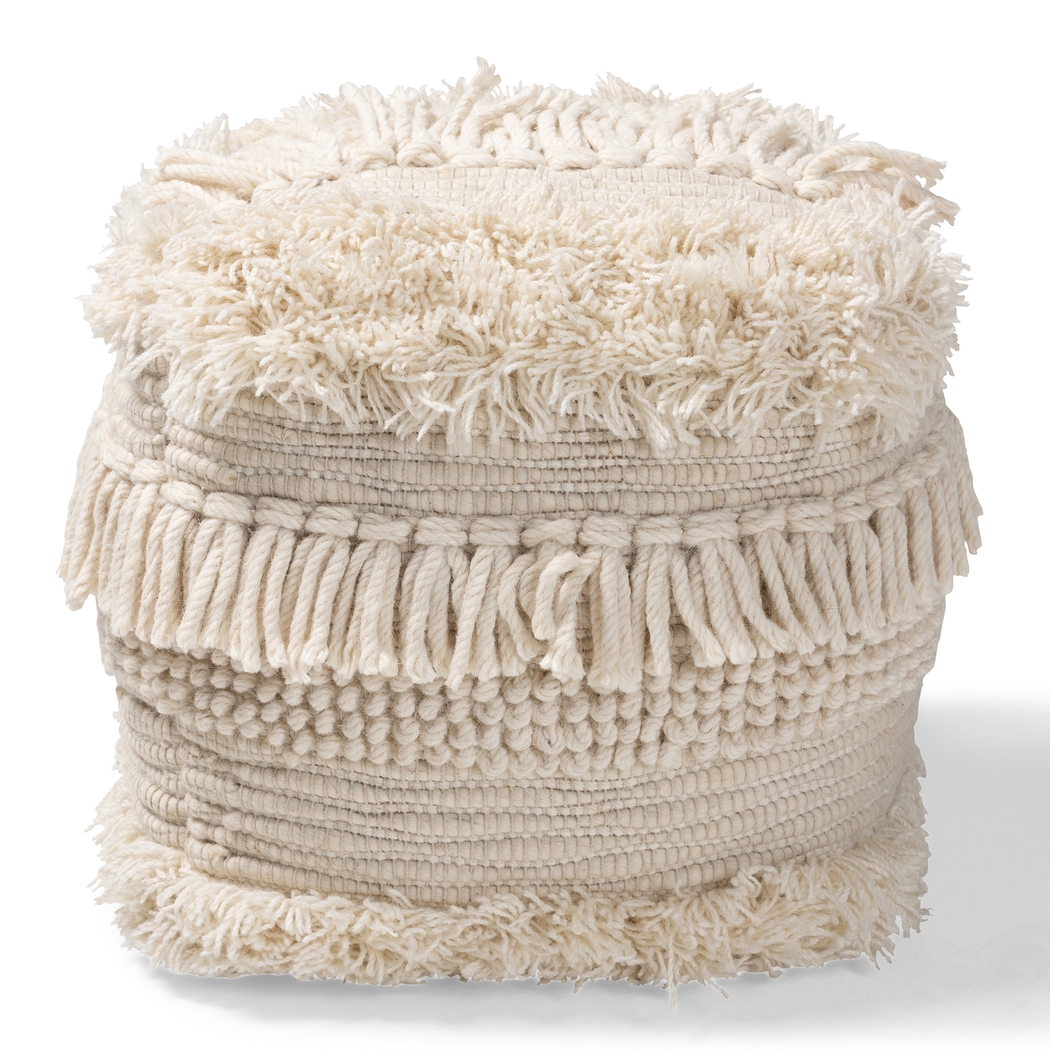 Magill Court Beige Pouf - Thumbnail - Image 2