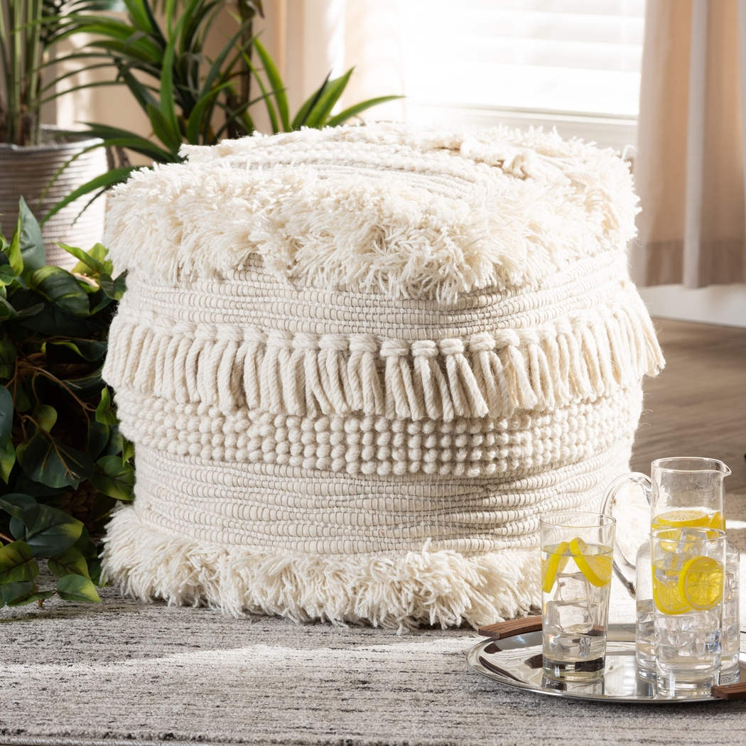 Magill Court Beige Pouf - Thumbnail - Image 4