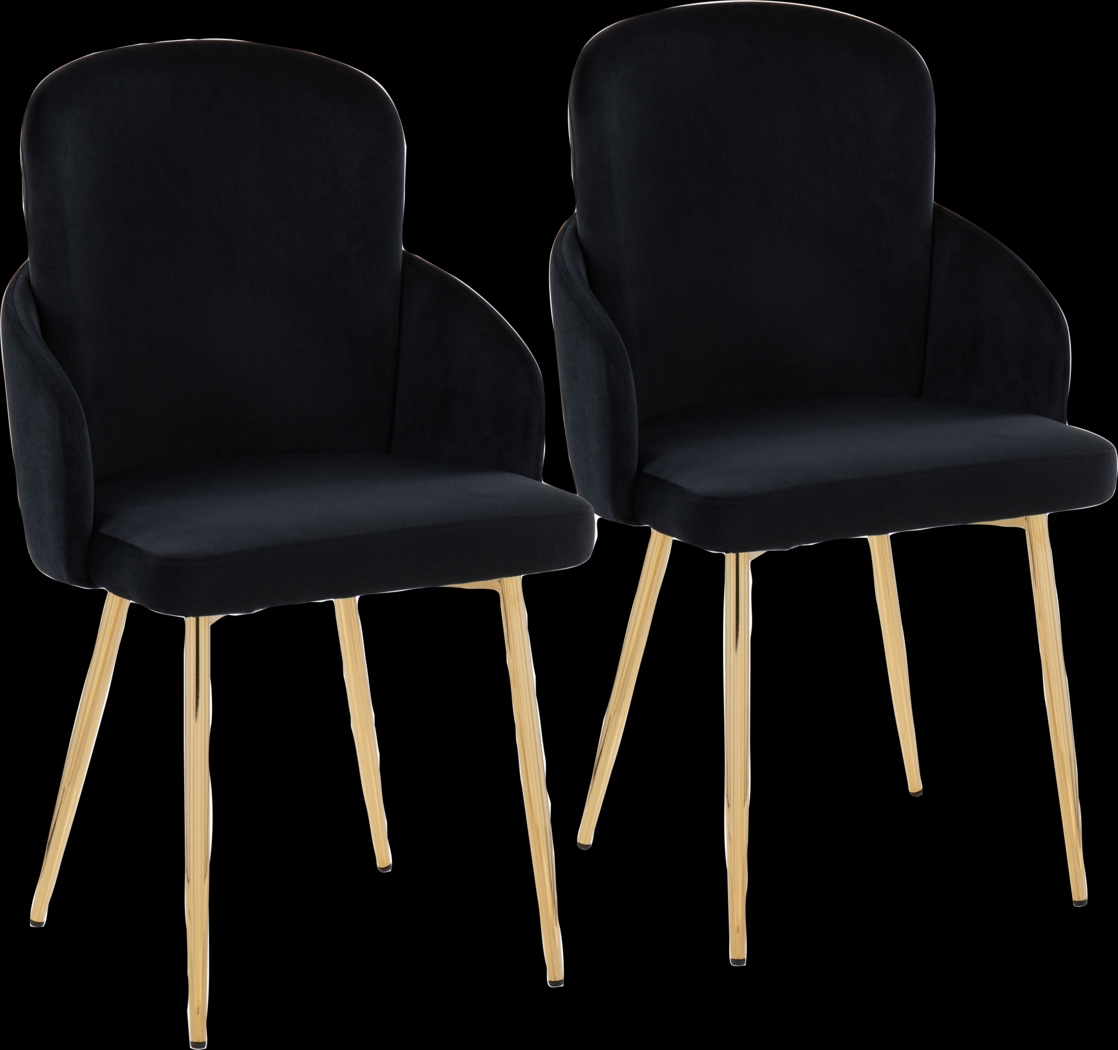 Maglista I Black Velvet Dining Chair Set of 2 - Thumbnail - Image 1