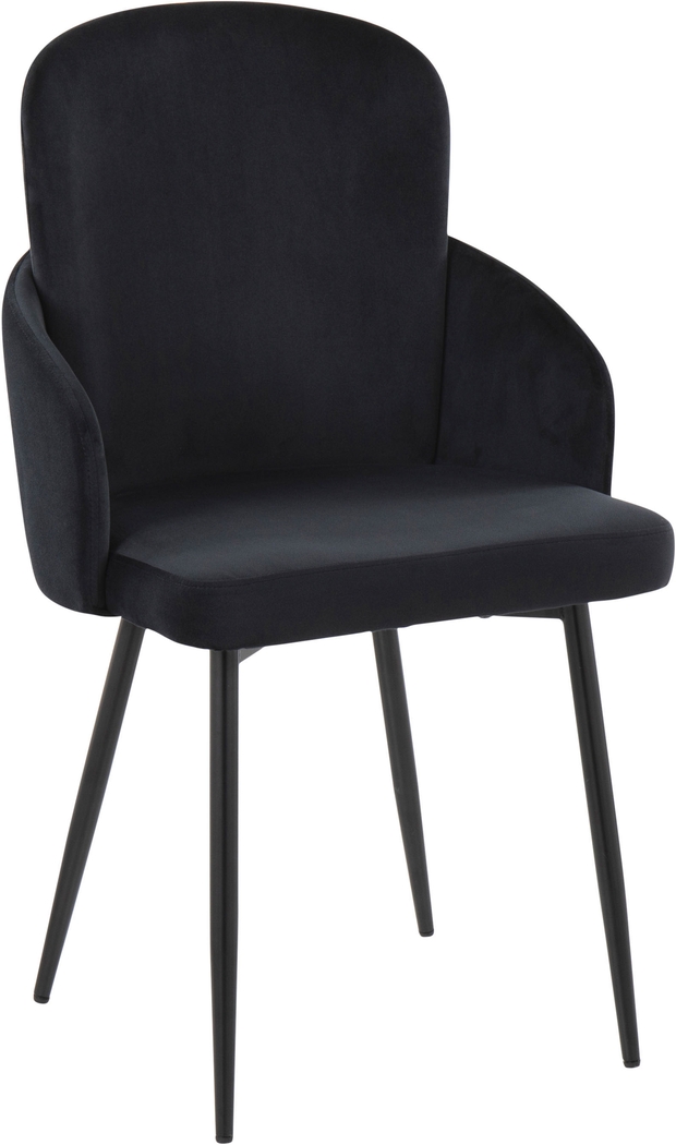 Maglista II Black Velvet Dining Chair Set of 2 - Thumbnail - Image 2