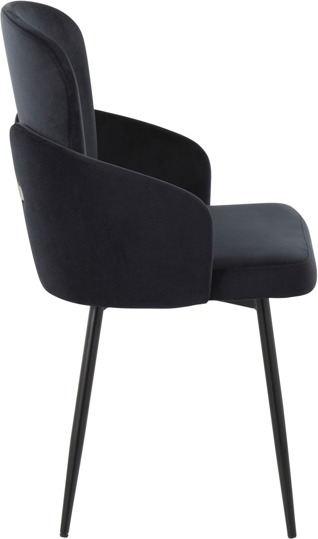 Maglista II Black Velvet Dining Chair Set of 2 - Thumbnail - Image 3