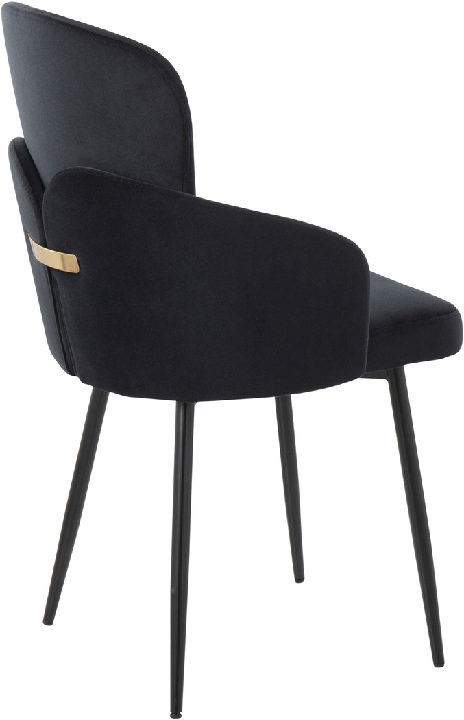 Maglista II Black Velvet Dining Chair Set of 2 - Thumbnail - Image 4