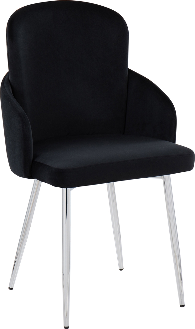 Maglista III Black Velvet Dining Chair Set of 2 - Thumbnail - Image 2