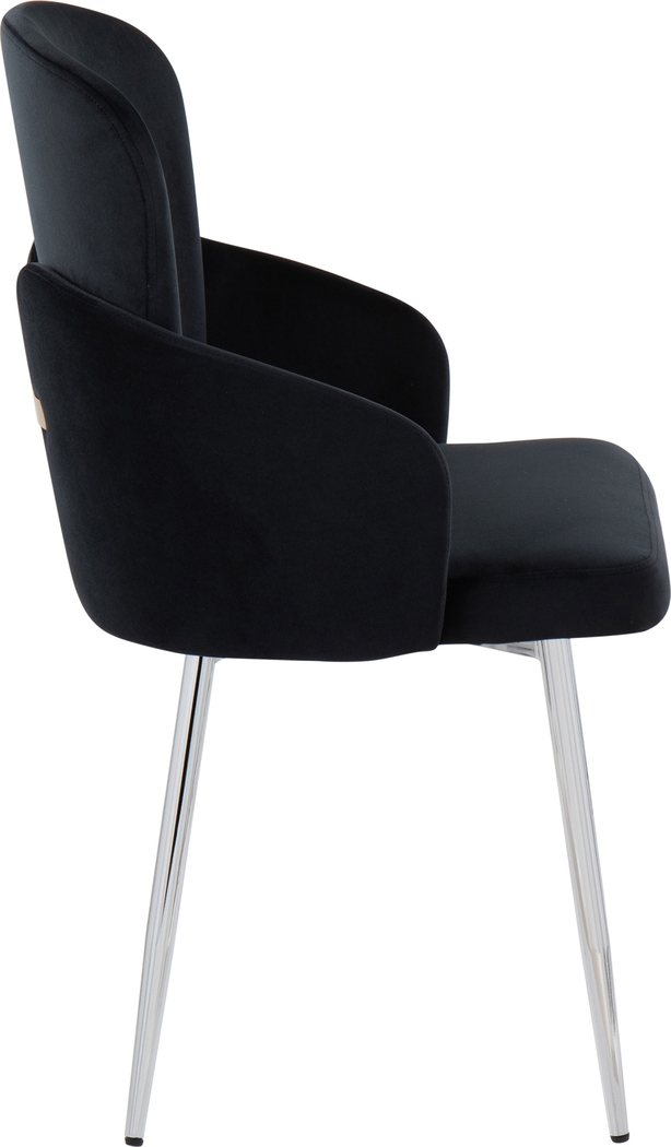 Maglista III Black Velvet Dining Chair Set of 2 - Thumbnail - Image 3