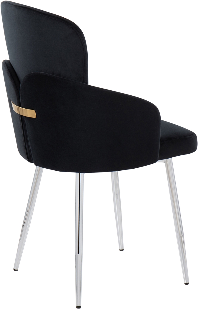 Maglista III Black Velvet Dining Chair Set of 2 - Thumbnail - Image 4