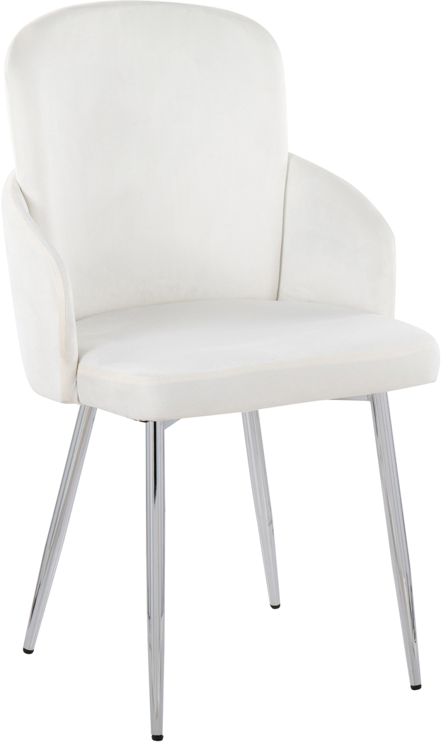 Maglista III Cream Velvet Dining Chair Set of 2 - Thumbnail - Image 2