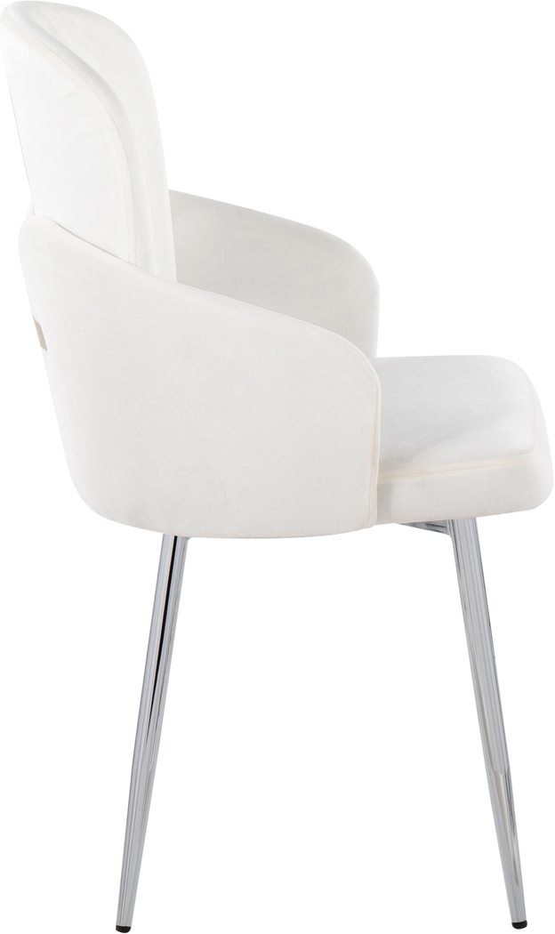 Maglista III Cream Velvet Dining Chair Set of 2 - Thumbnail - Image 3