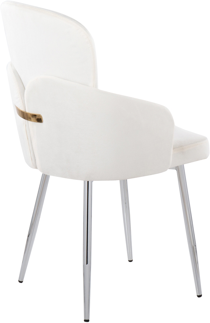 Maglista III Cream Velvet Dining Chair Set of 2 - Thumbnail - Image 4