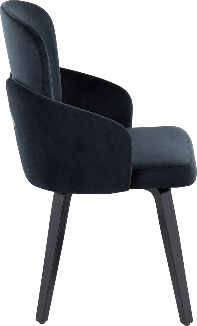 Maglista IV Black Velvet Dining Chair Set of 2 - Thumbnail - Image 2