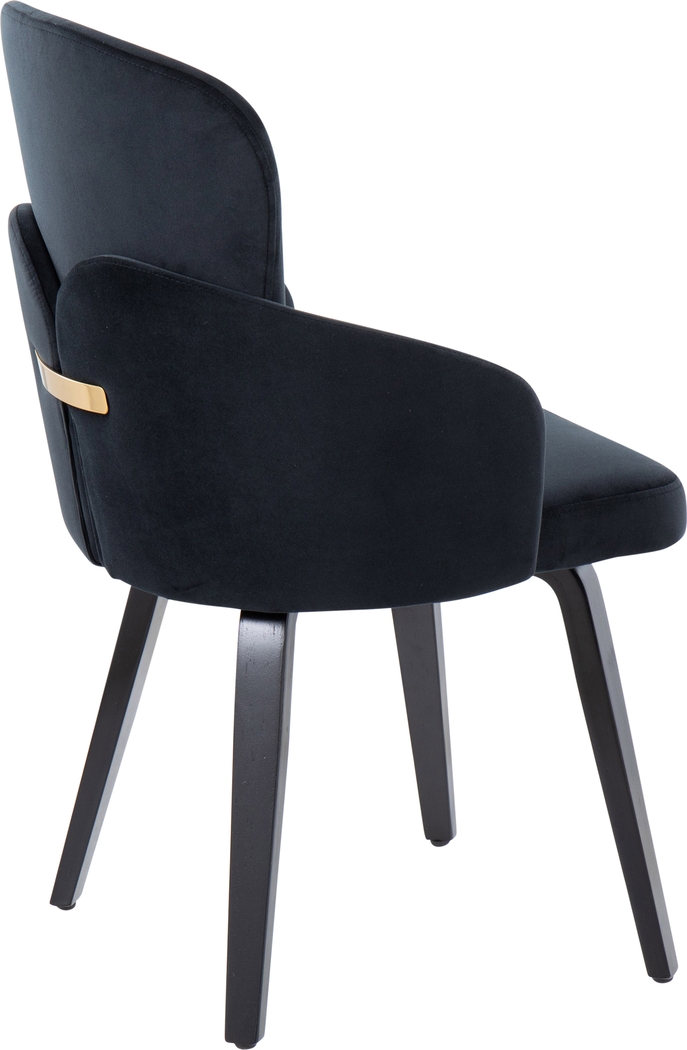 Maglista IV Black Velvet Dining Chair Set of 2 - Thumbnail - Image 3