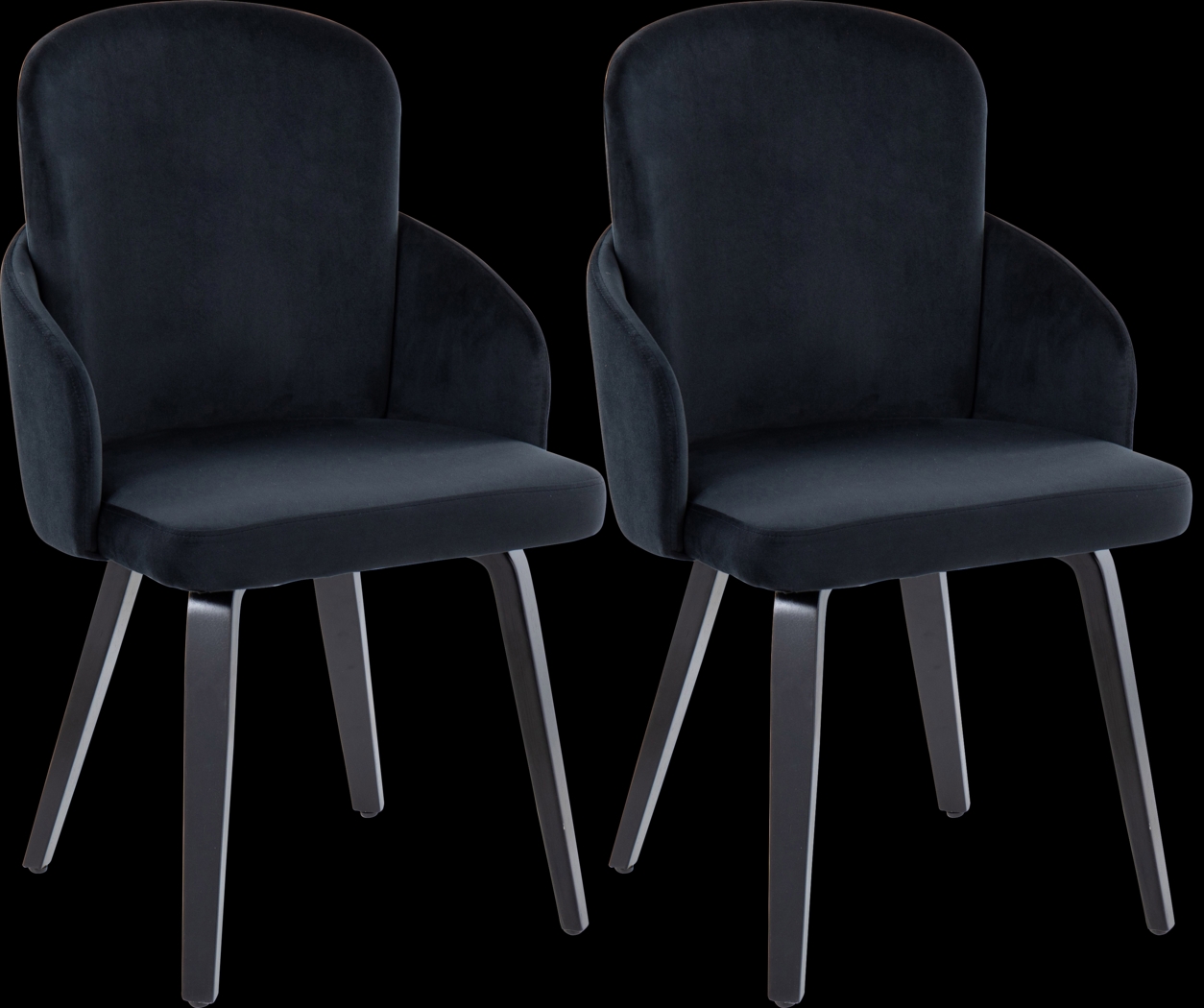 Maglista IV Black Velvet Dining Chair Set of 2 - Thumbnail - Image 1