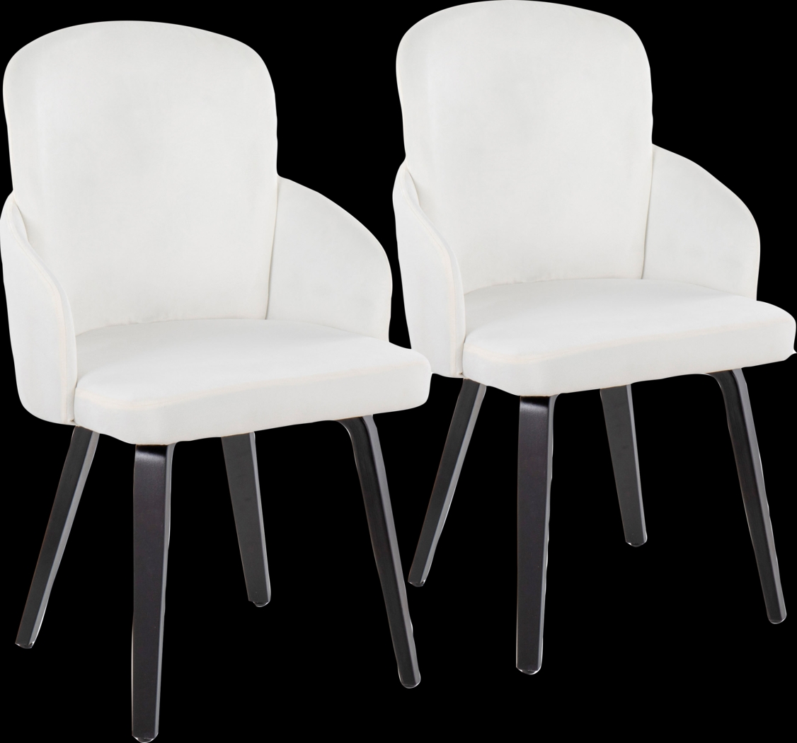 Maglista IV Cream Velvet Dining Chair Set of 2 - Thumbnail - Image 1