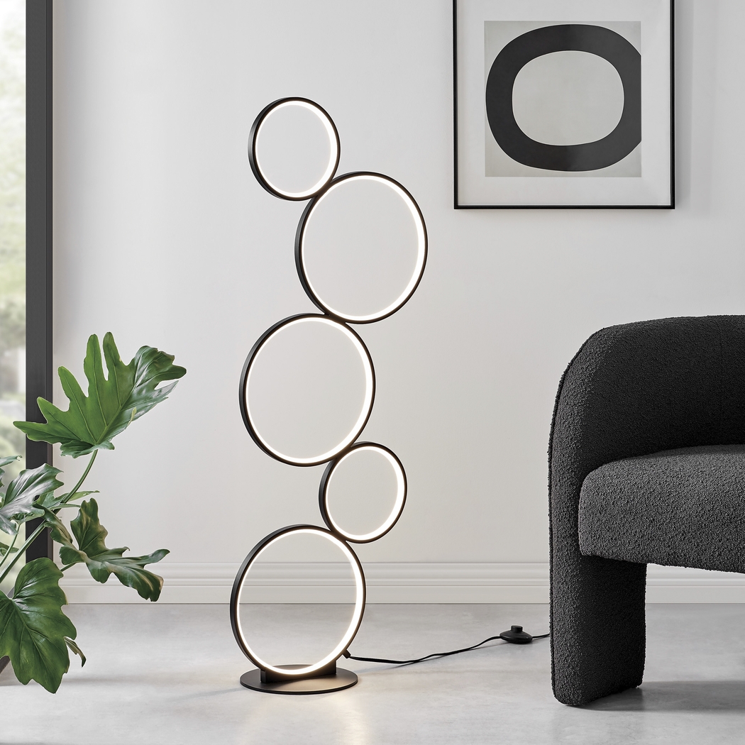 Magna Circle Black Floor Lamp - Thumbnail - Image 2