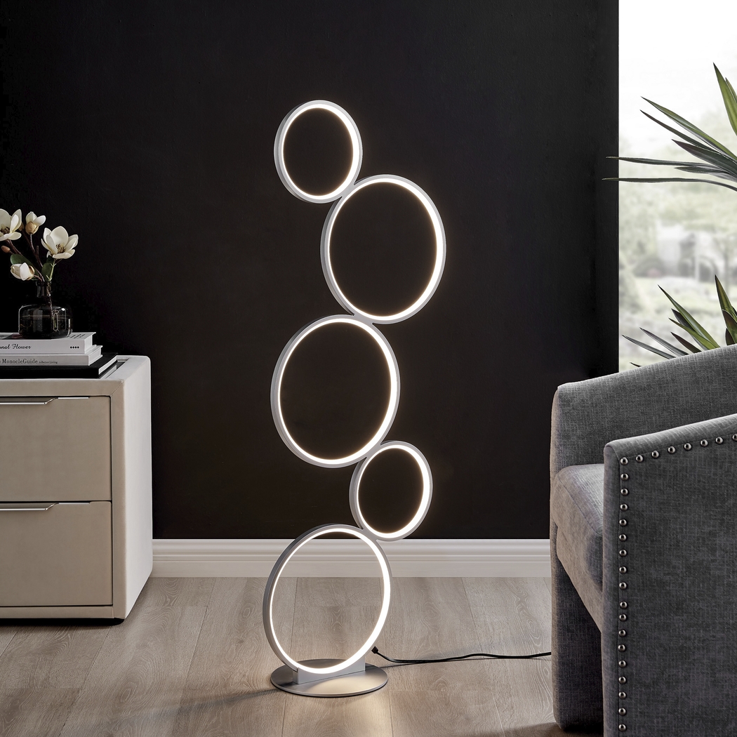 Magna Circle Silver Floor Lamp - Thumbnail - Image 2