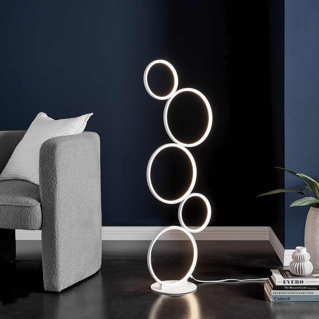 Magna Circle White Floor Lamp - Thumbnail - Image 2