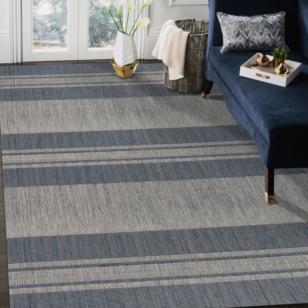 Magston Blue 5'3 x 8' Indoor/Outdoor Rug - Thumbnail - Image 2