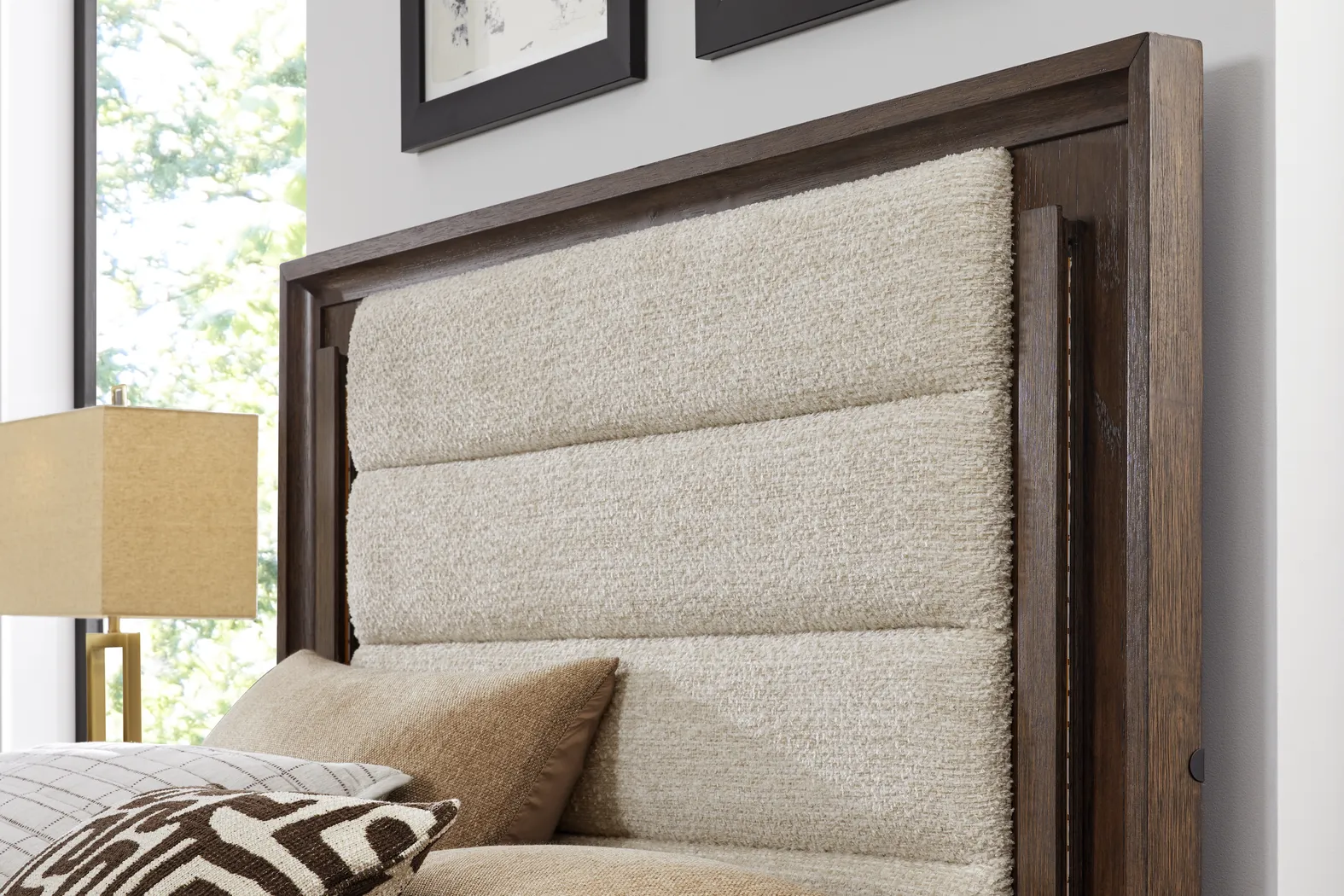Maguire Brown 5 Pc Queen Upholstered Bedroom - Thumbnail - Image 3
