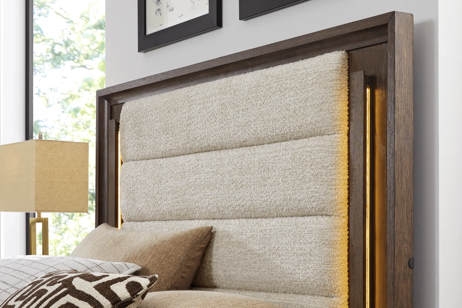 Maguire Brown 5 Pc Queen Upholstered Bedroom - Thumbnail - Image 4