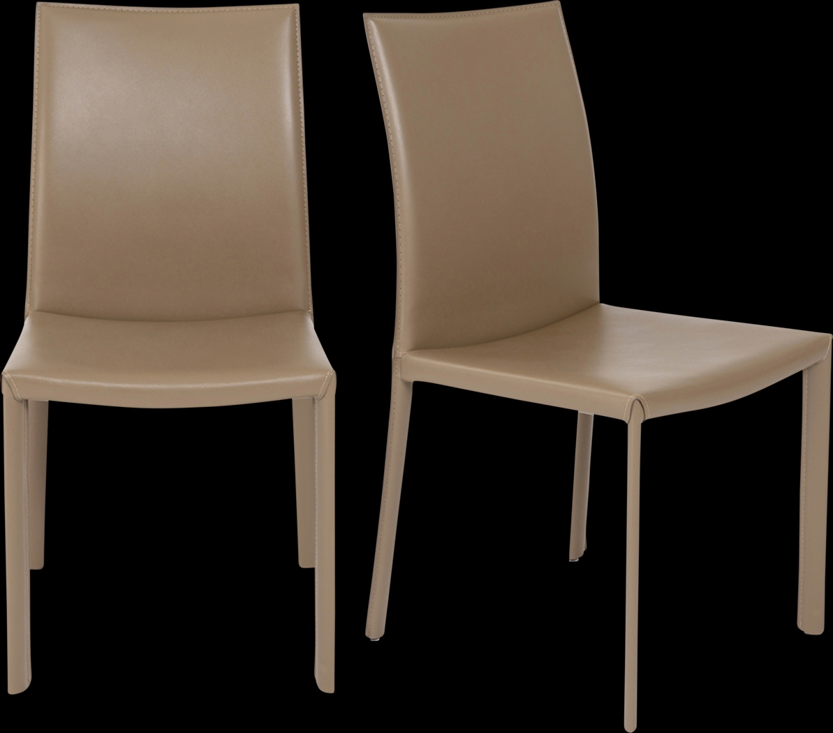Mahlum Taupe Dining Chair, Set of 2 - Thumbnail - Image 1