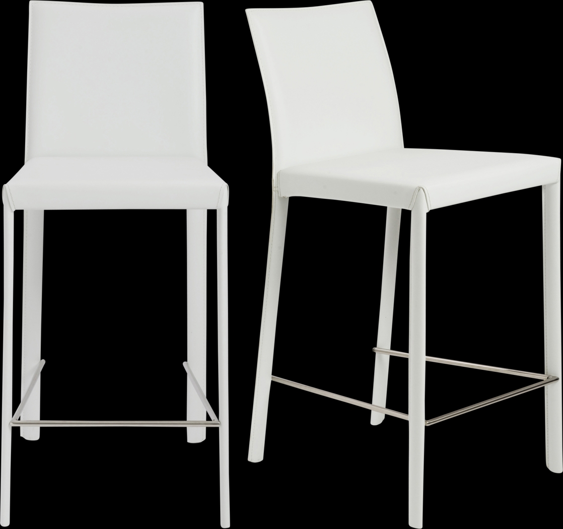 Mahlum White Counter Stool, Set of 2 - Thumbnail - Image 1