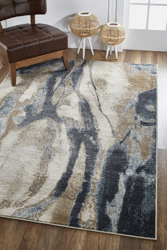 Maidrose Ivory/Blue 5'3 x 7'7 Rug - Thumbnail - Image 2