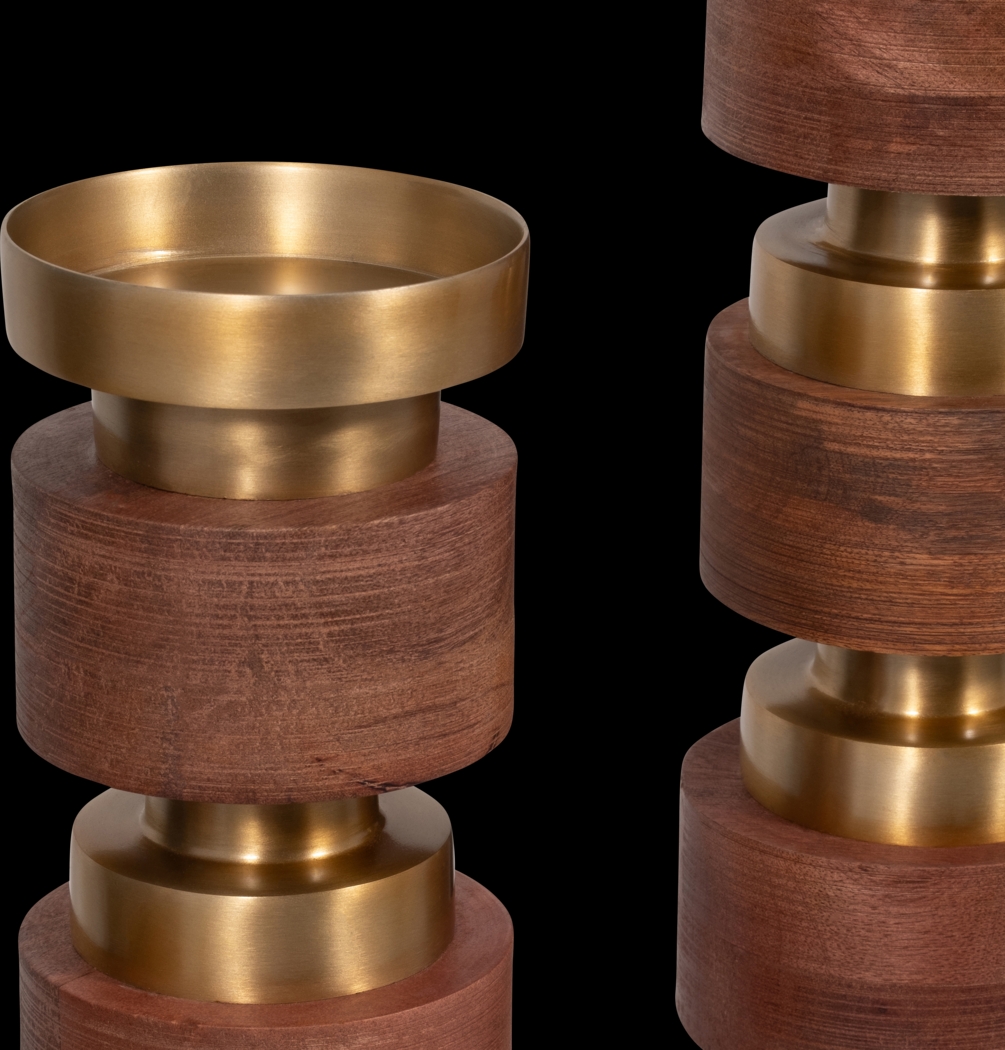 Maiier Brown Candle Holder, Set of 3 - Thumbnail - Image 5