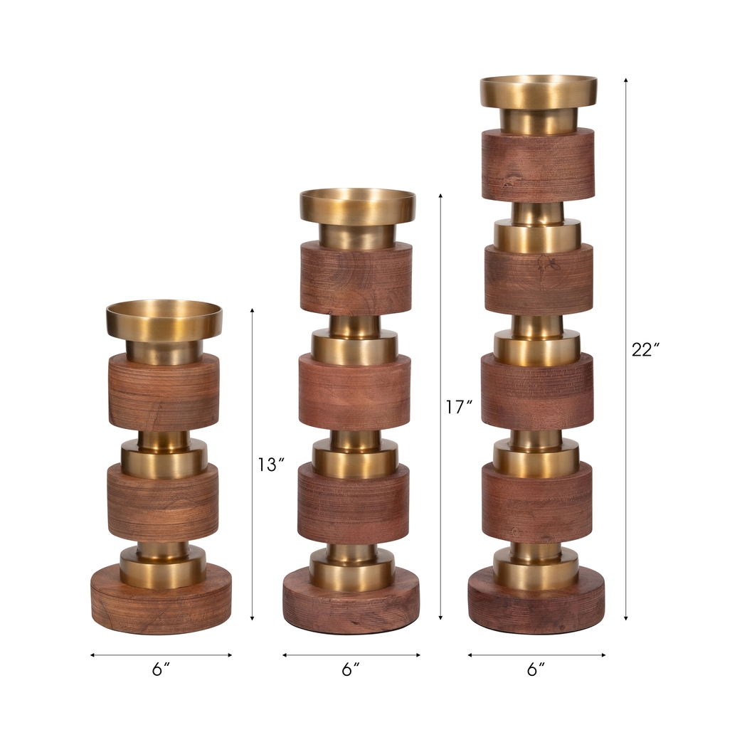 Maiier Brown Candle Holder, Set of 3 - Thumbnail - Image 6