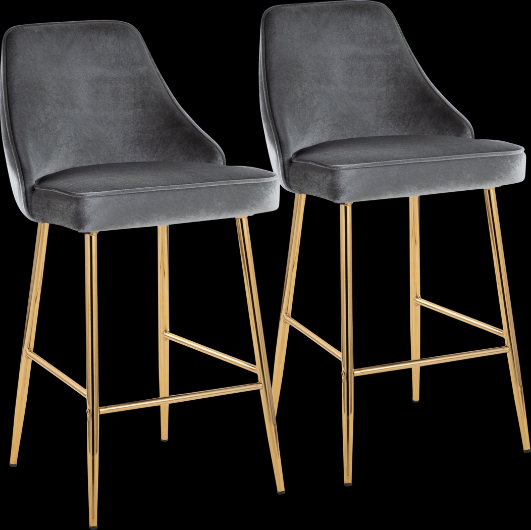 Mairie Blue Counter Height Stool, Set of 2 - Thumbnail - Image 1