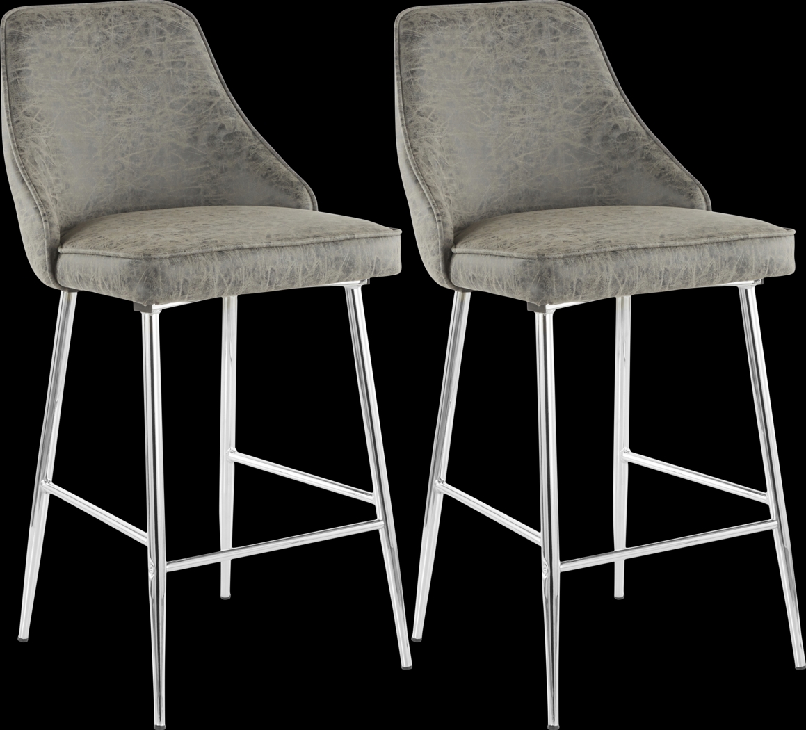 Mairie Gray Counter Height Stool, Set of 2 - Thumbnail - Image 1